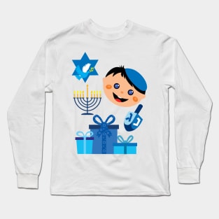 Cute Happy Hanukkah Long Sleeve T-Shirt